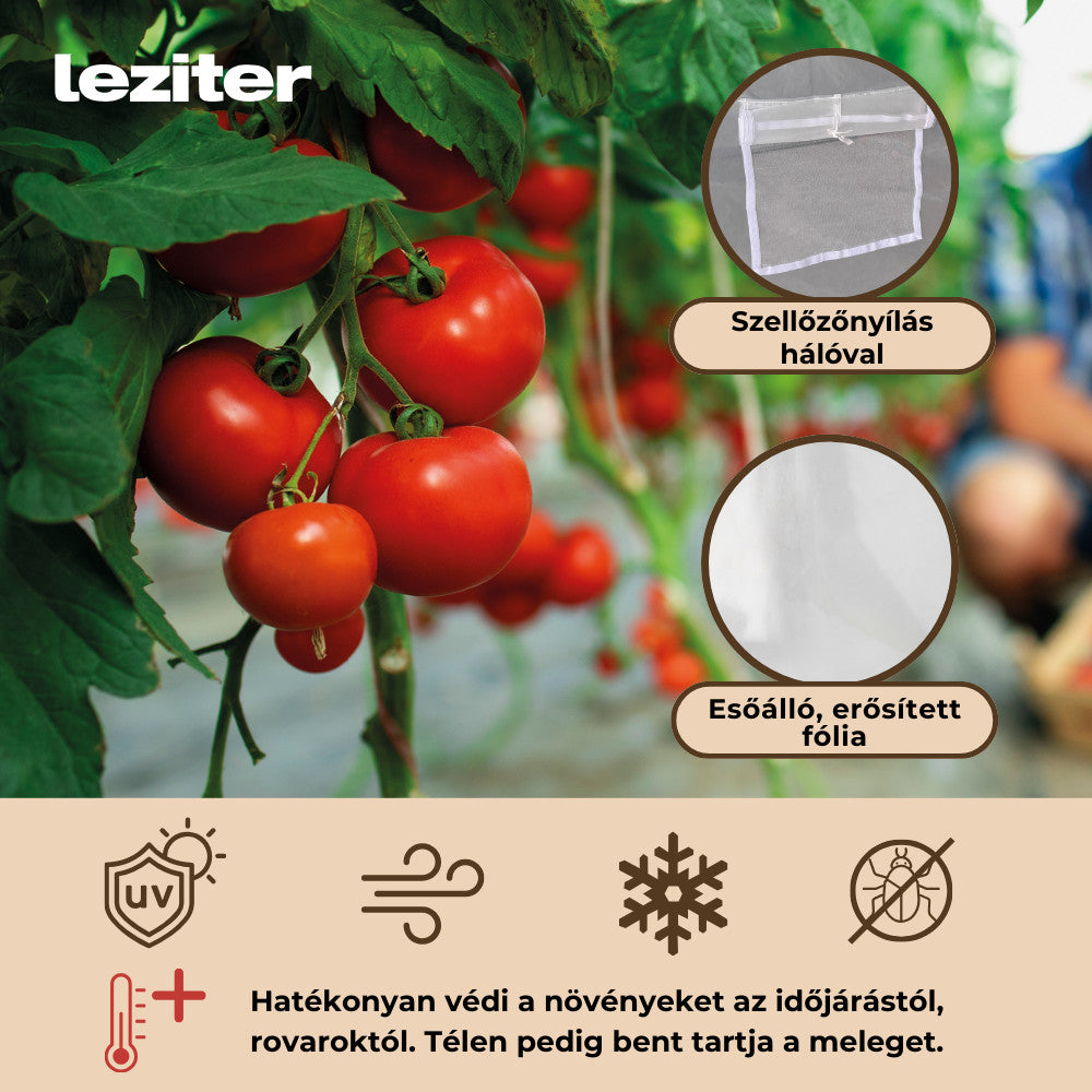 Fóliasátor 200x300x450 cm erősített vázzal+fólia átlátszó