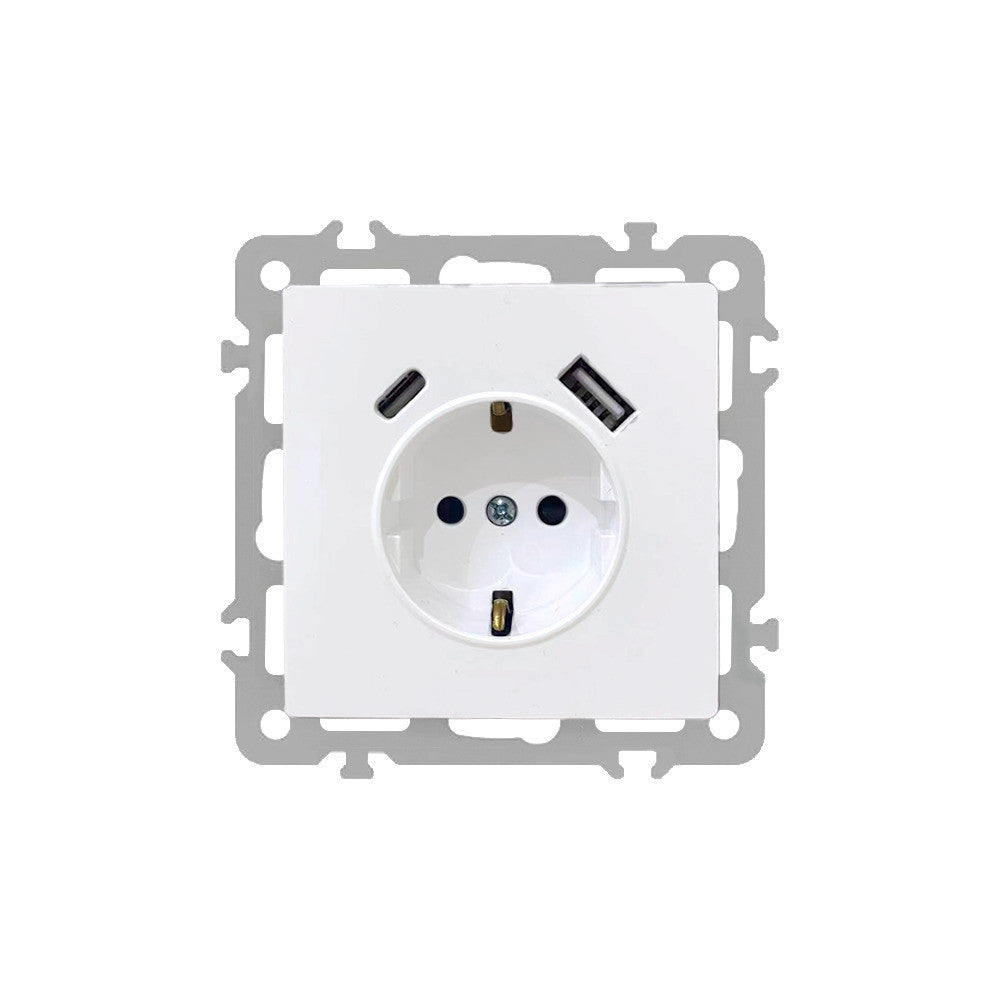 Nova földelt csatlakozóaljzat USB csatlakozóval 2A fehér
