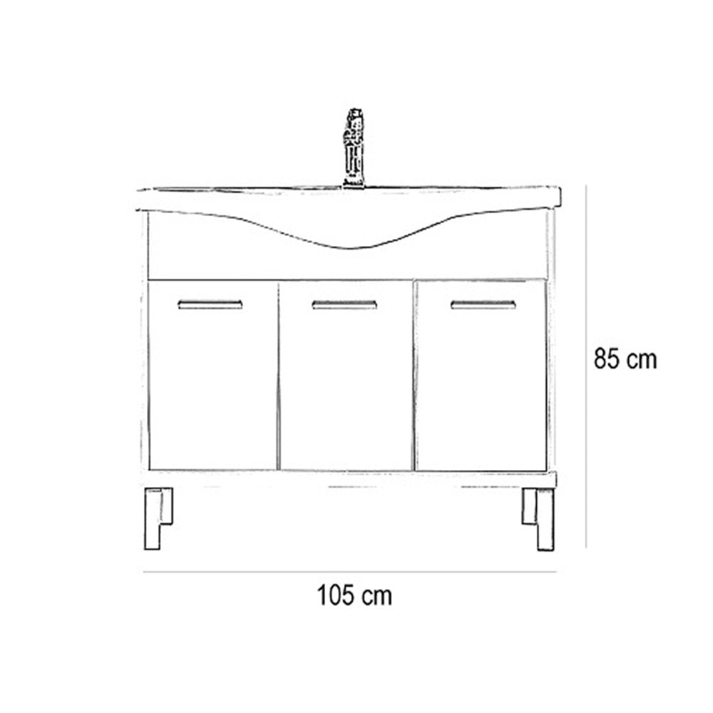 Nerva 105 cm-es bútorhoz alsószekrény mosdóval fehér