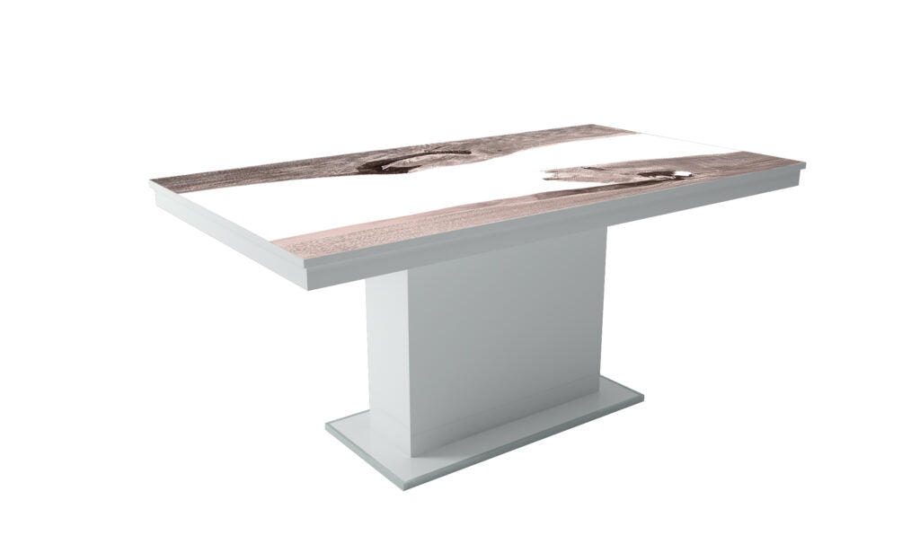MAGASFÉNYŰ FLORA PLUSZ asztal (160 cm) Epoxy asztallappal