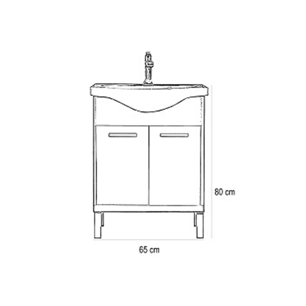 Nerva 65 komplett fürdőszobabútor, Rauna szil