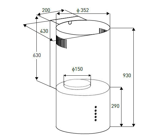 Osaka Black konyhai páraelszívó 192 W_1