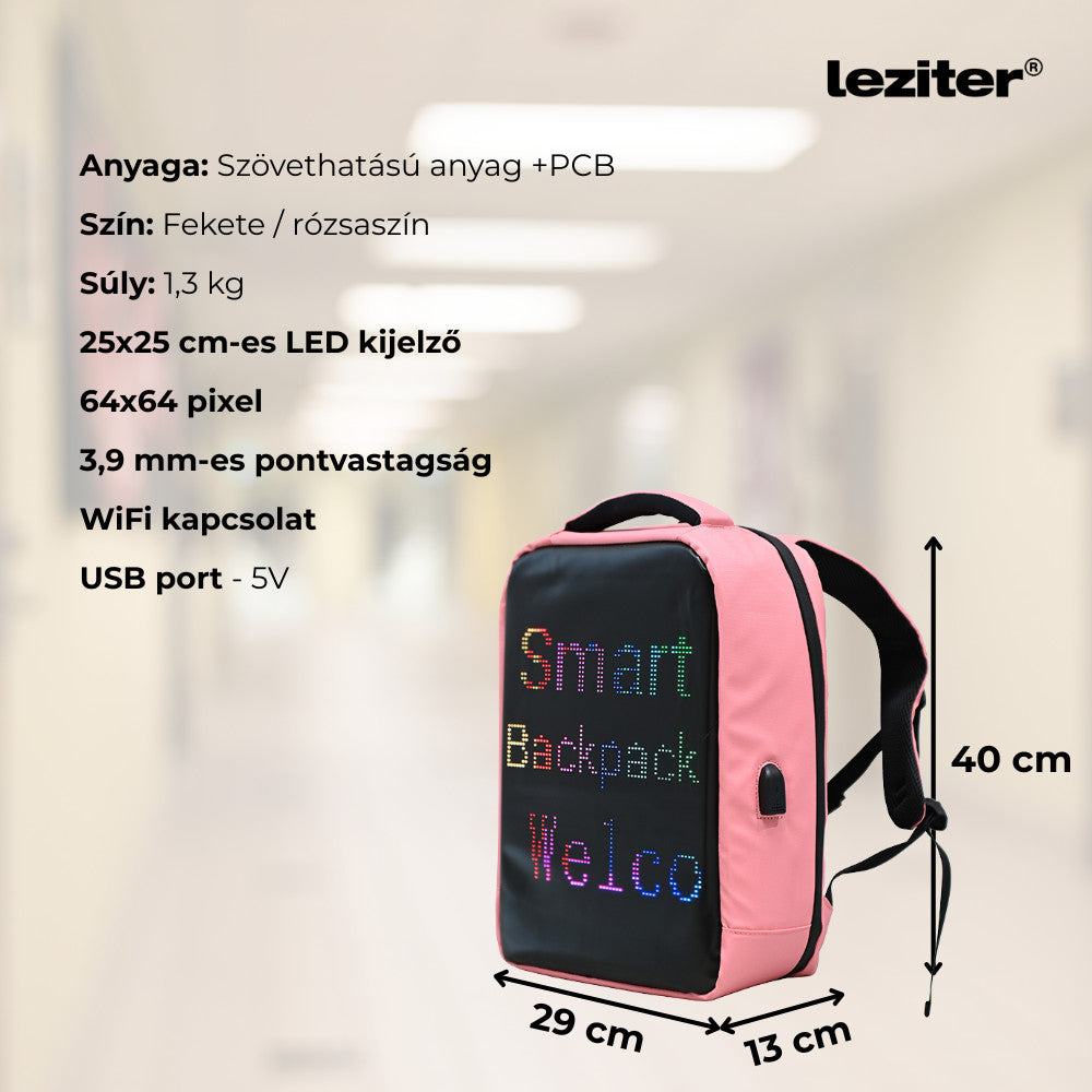 Pixo ledes okos hátizsák rózsaszín