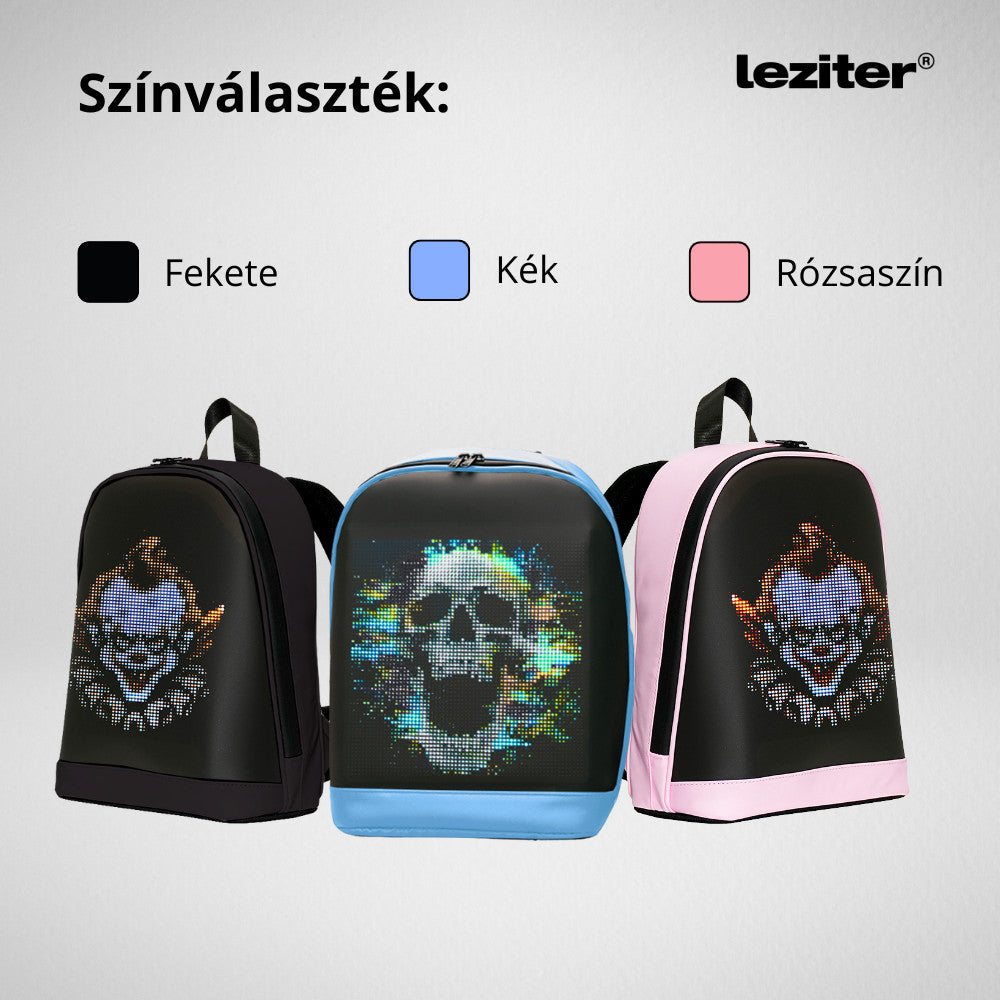 Pixen ledes okos hátizsák kék