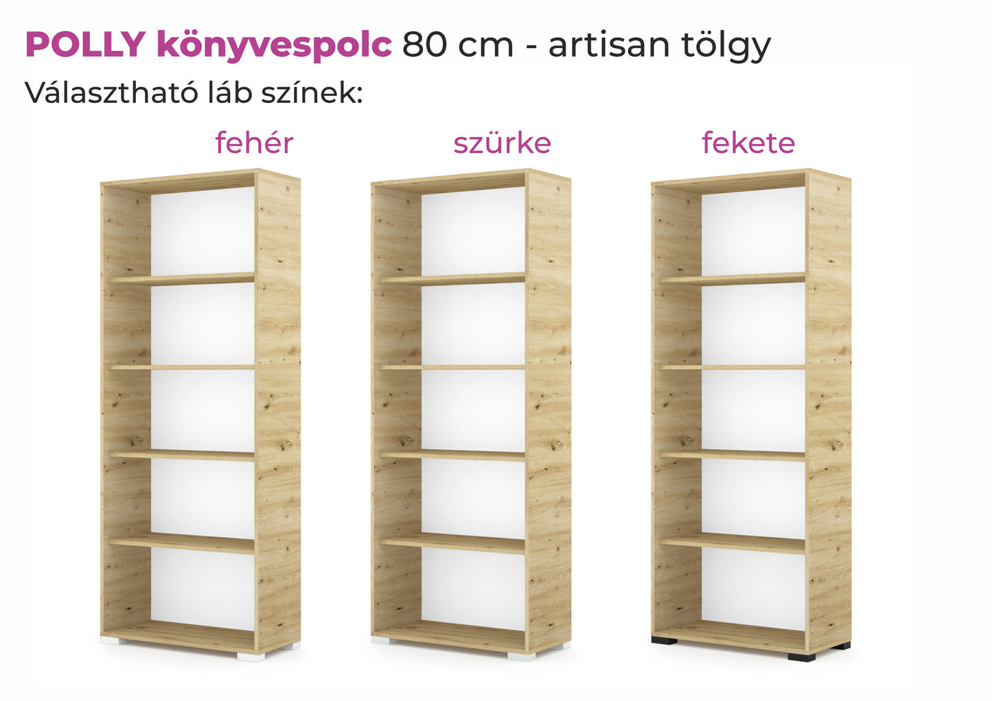 Polly könyvespolc 80 cm