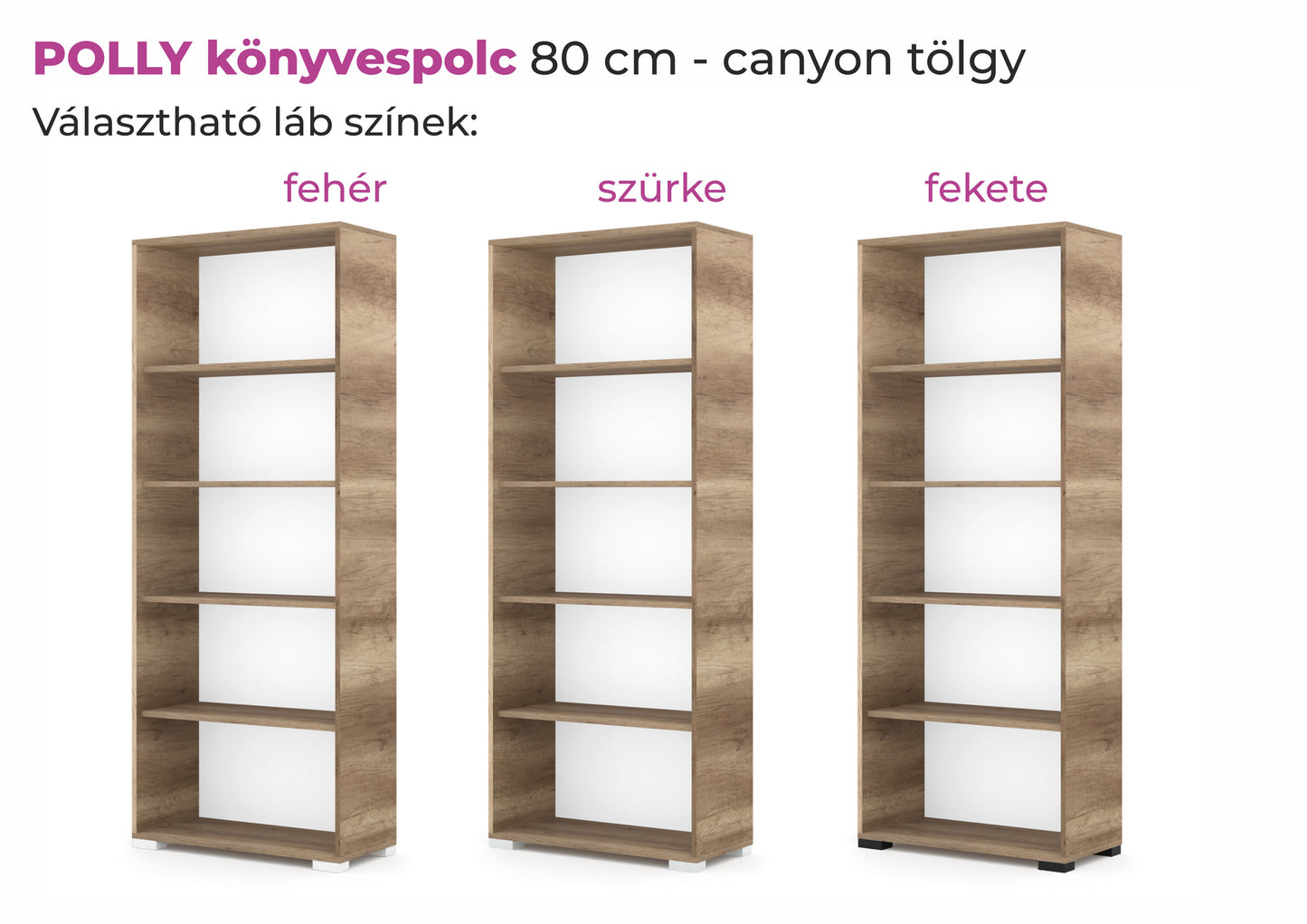 Polly könyvespolc 80 cm
