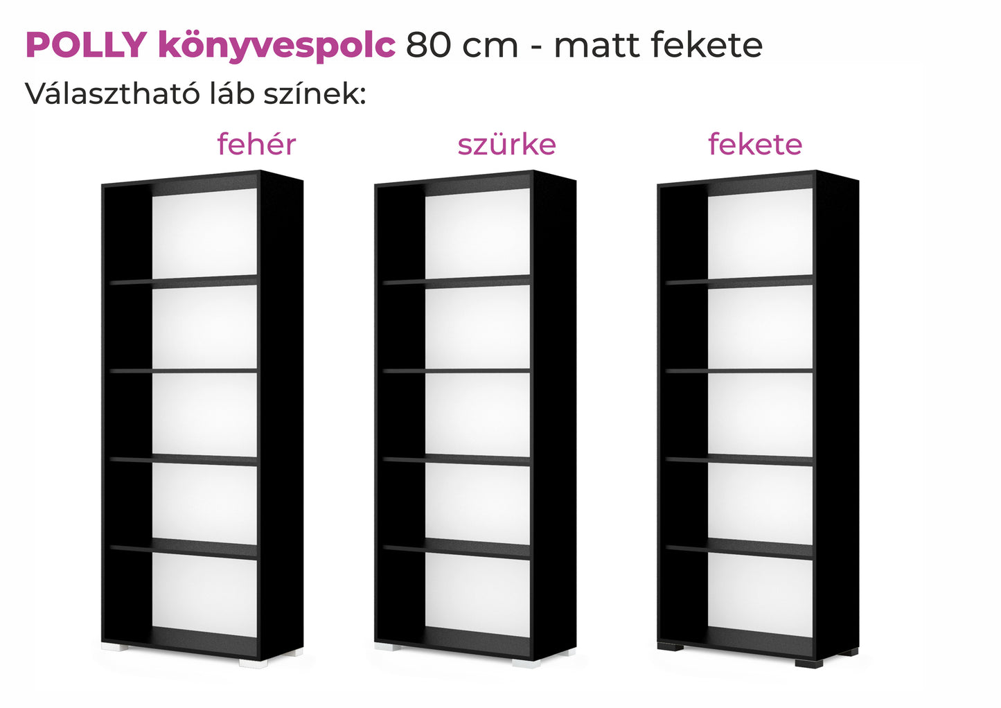 Polly könyvespolc 80 cm