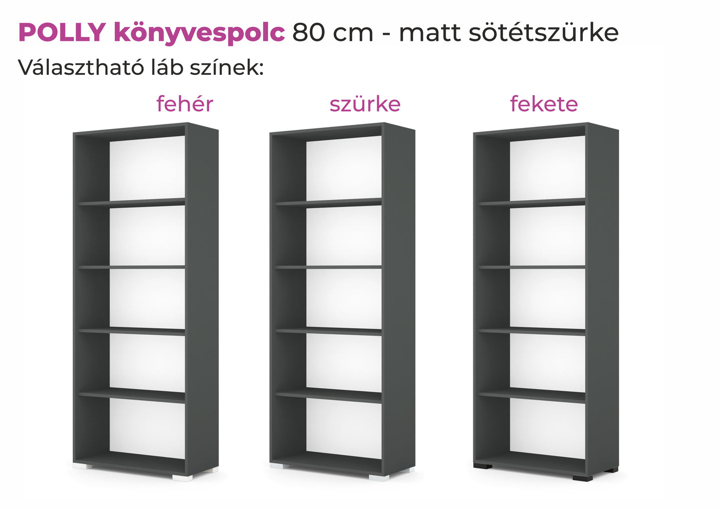 Polly könyvespolc 80 cm