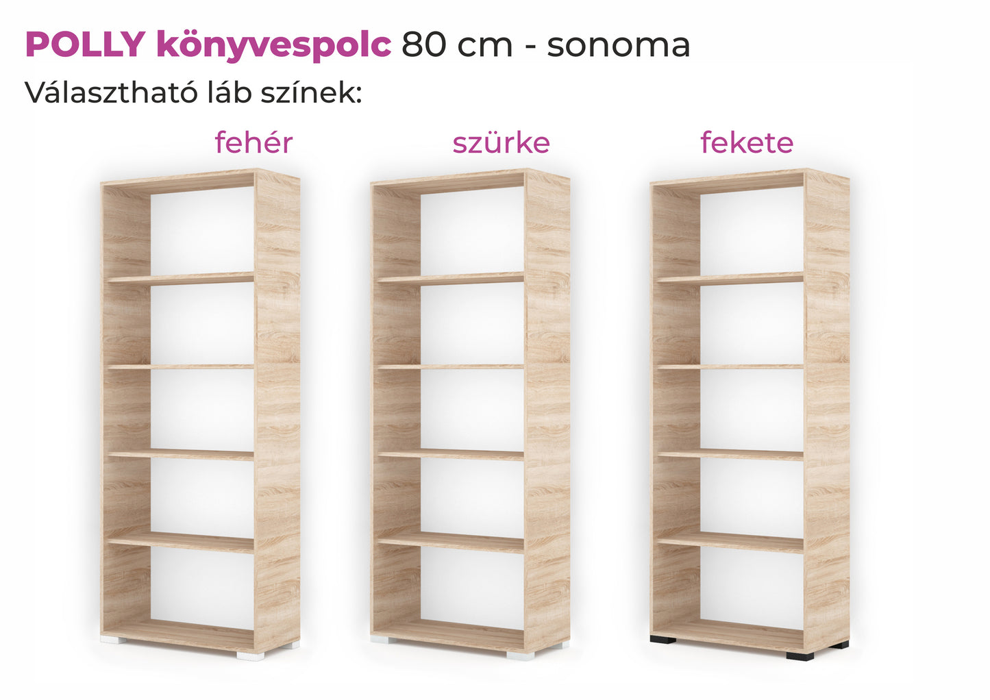Polly könyvespolc 80 cm