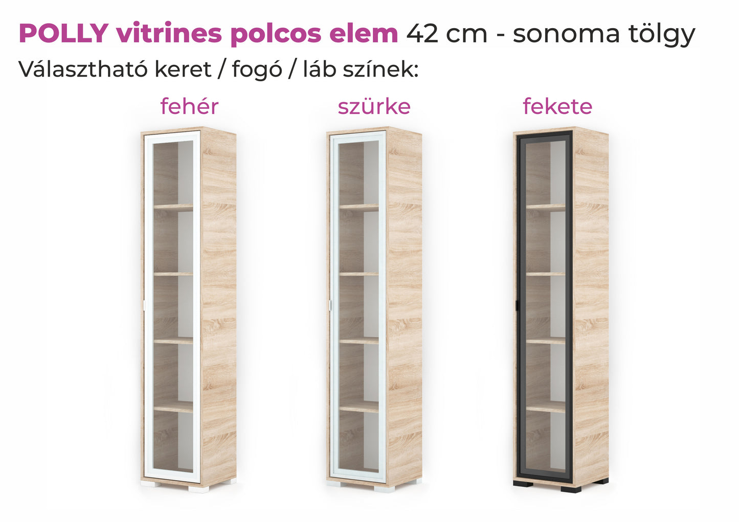 Polly vitrines polcos elem 42 cm