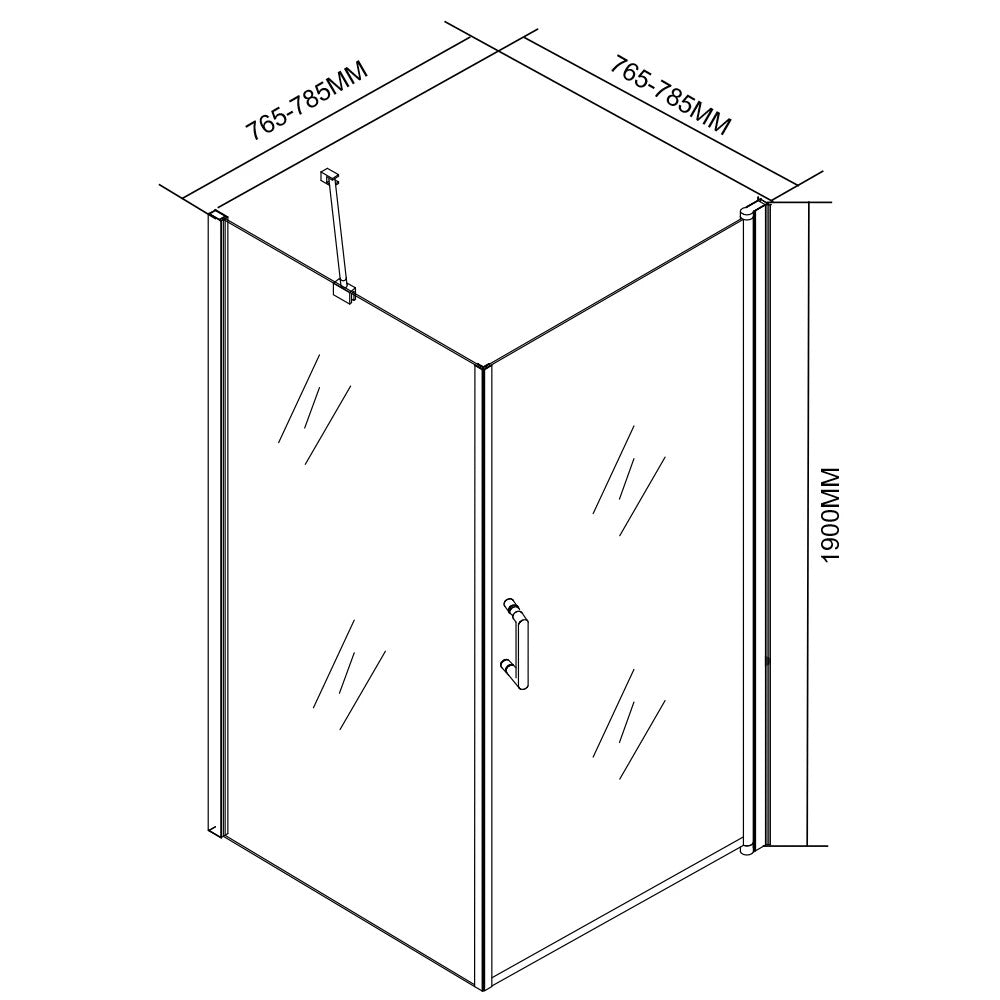 Simple nyílóajtós szögletes zuhanykabin_7