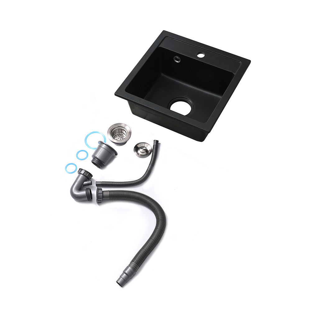 Nia szögletes egy medencés gránit mosogató fekete_6