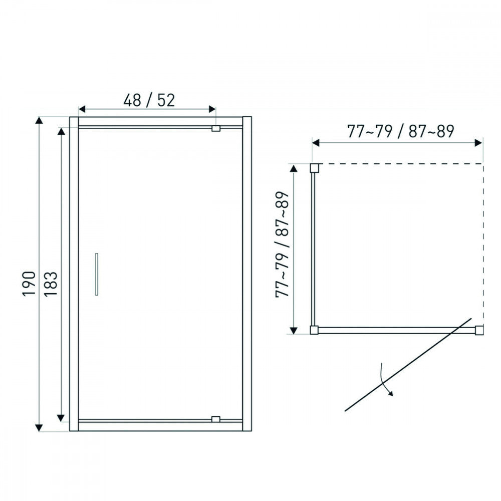 Tomar 9x9 cm szögletes zuhanykabin SLIM zuhanytálcával_1