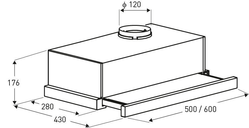 Treviso Black konyhai páraelszívó 5 cm széles_2