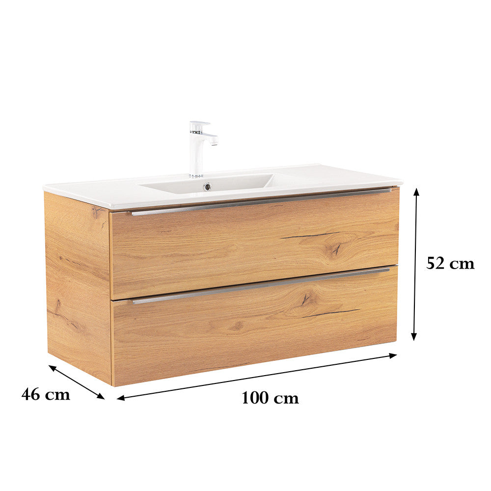 Vario Trim 100 alsó szekrény mosdóval tölgy-tölgy