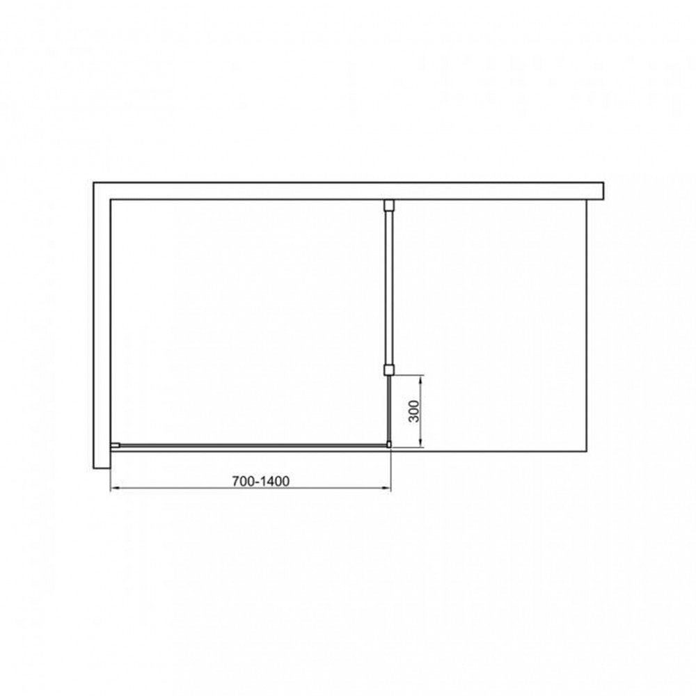 WI1-1 Walker walk in zuhanyfal 1x195 cm, 8mm-es üveggel_4