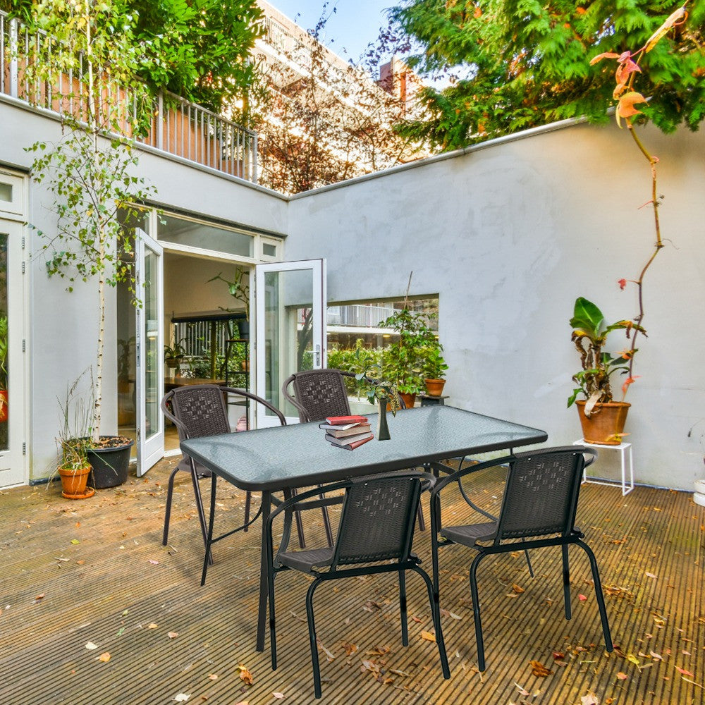 Elzas 4+1 kerti bútor garnitúra szett barna_2