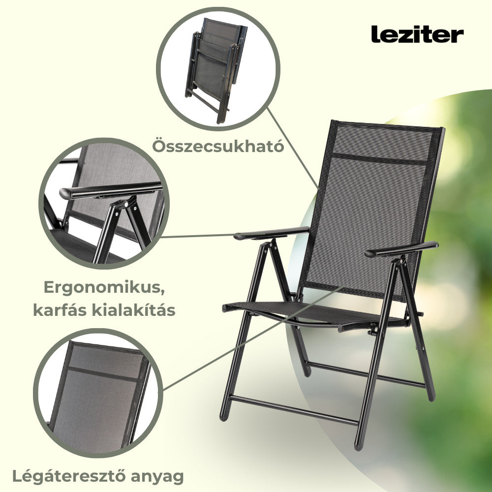 Amira 4+1 kerti bútor garnitúra szett fekete