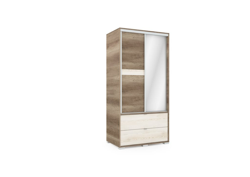 CÉZÁR tolóajtós gardrób 120cm tükörrel