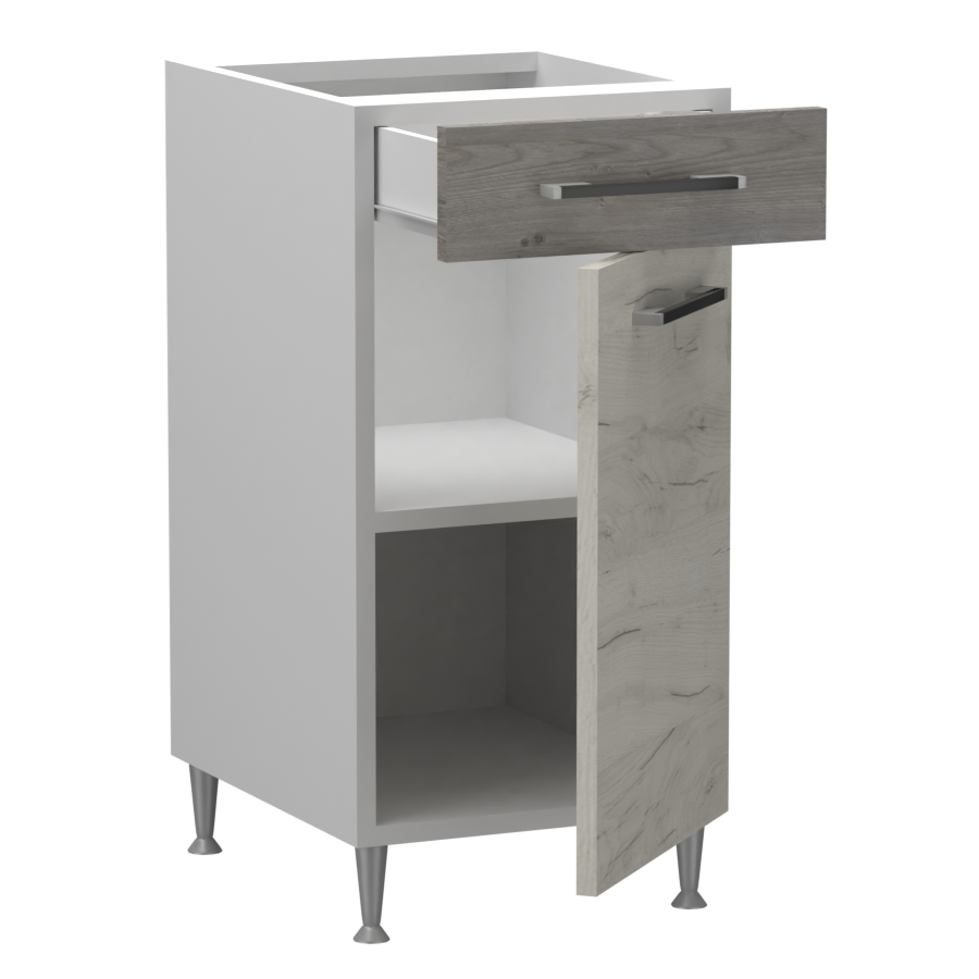 Fanni alsó 1 ajtós 1 fiókos jobbos - balos 40 cm széles elem, egyéni