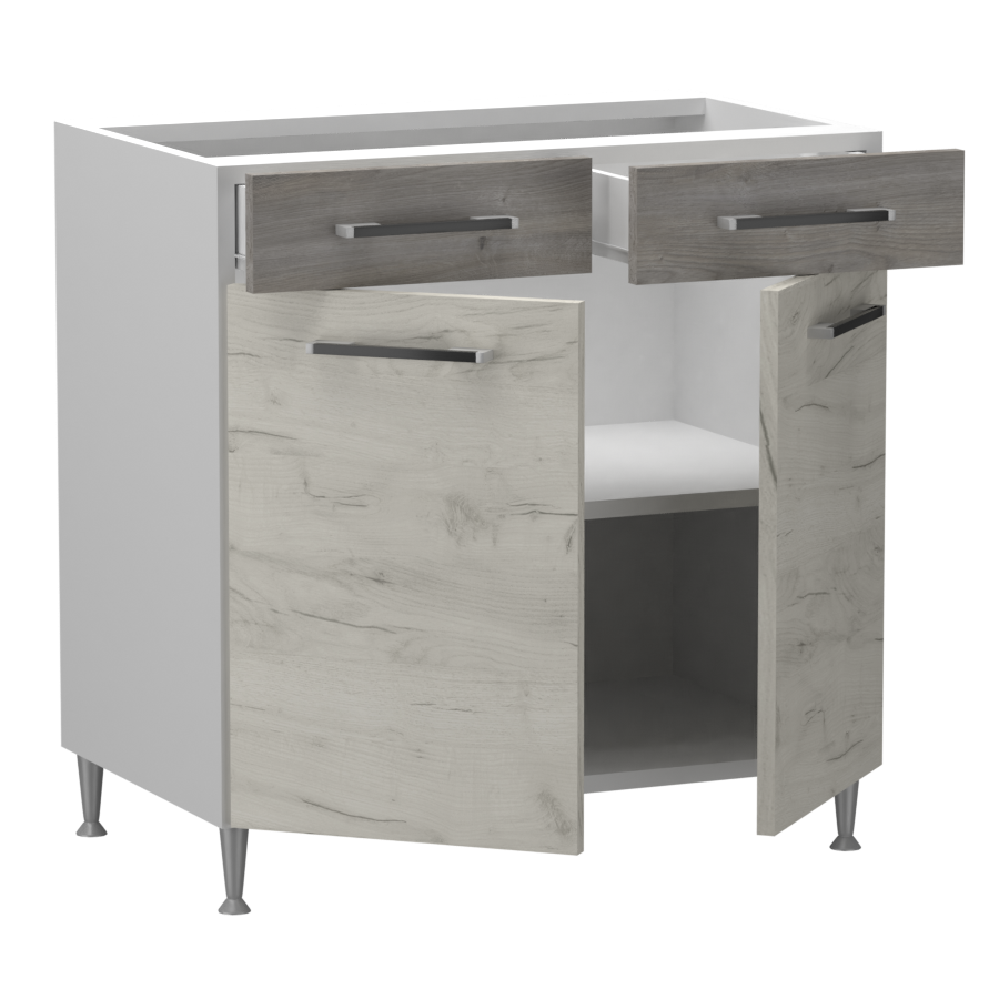 Fanni alsó 2 ajtós 2 fiókos 80 cm széles elem, egyéni