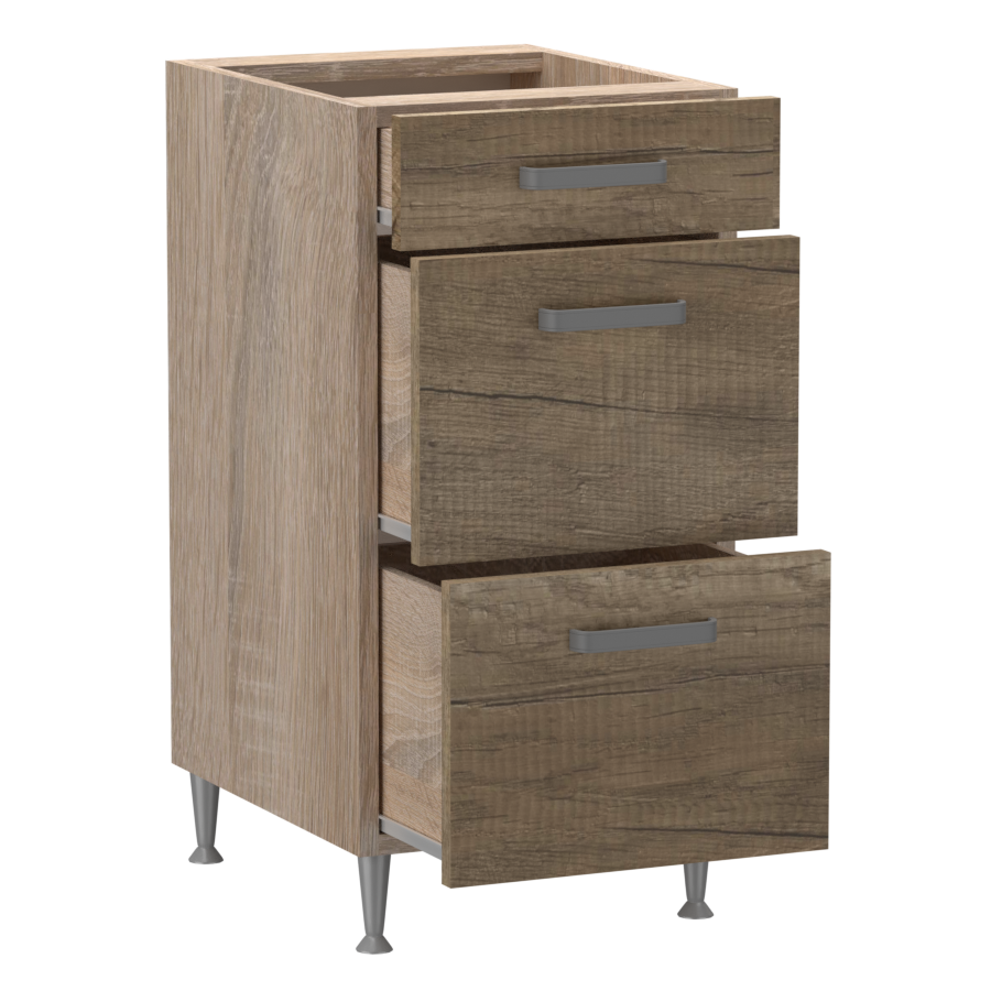 Emma alsó 3 fiókos 40 cm széles elem, egyéni