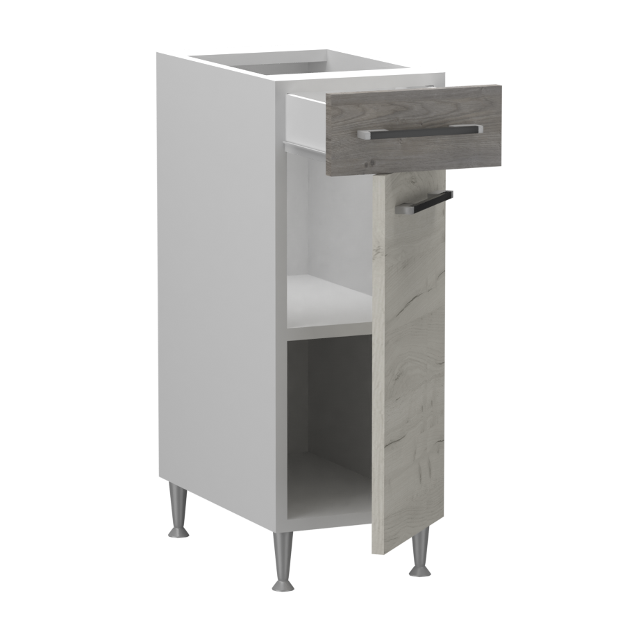 Fanni alsó 1 ajtós 1 fiókos jobbos - balos 30 cm széles elem, egyéni