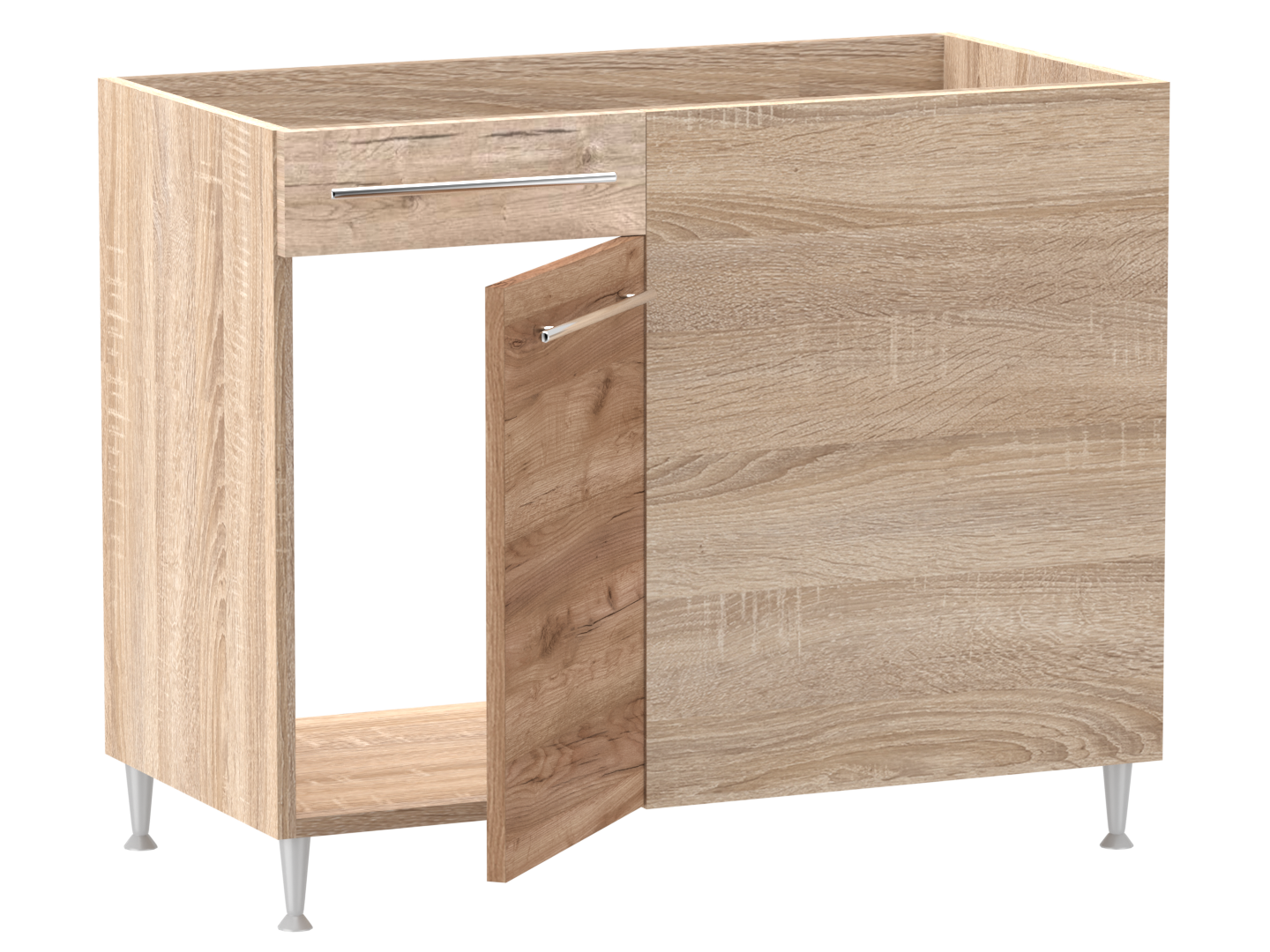 Gréta + alsó sarok 1 ajtós vakfiókos jobbos mosogatós 100 cm széles elem, egyéni