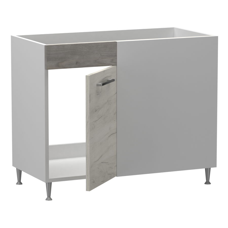 Fanni alsó sarok 1 ajtós vakfiókos mosogatós jobbos 100 cm széles elem, egyéni