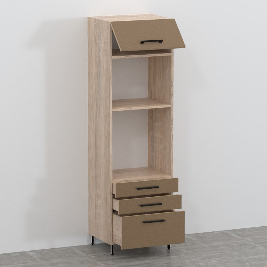 Galaxy állószekrény 3 fiókos 1 felnyílós ajtós sütős mikrós 60 cm széles elem