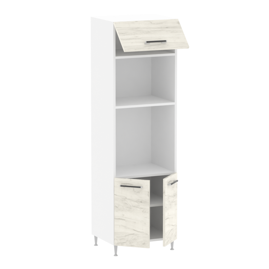 Fanni álló tűzhelytartós – mikrós szekrény 2 ajtós 1 felnyílós 60 cm széles elem, egyéni