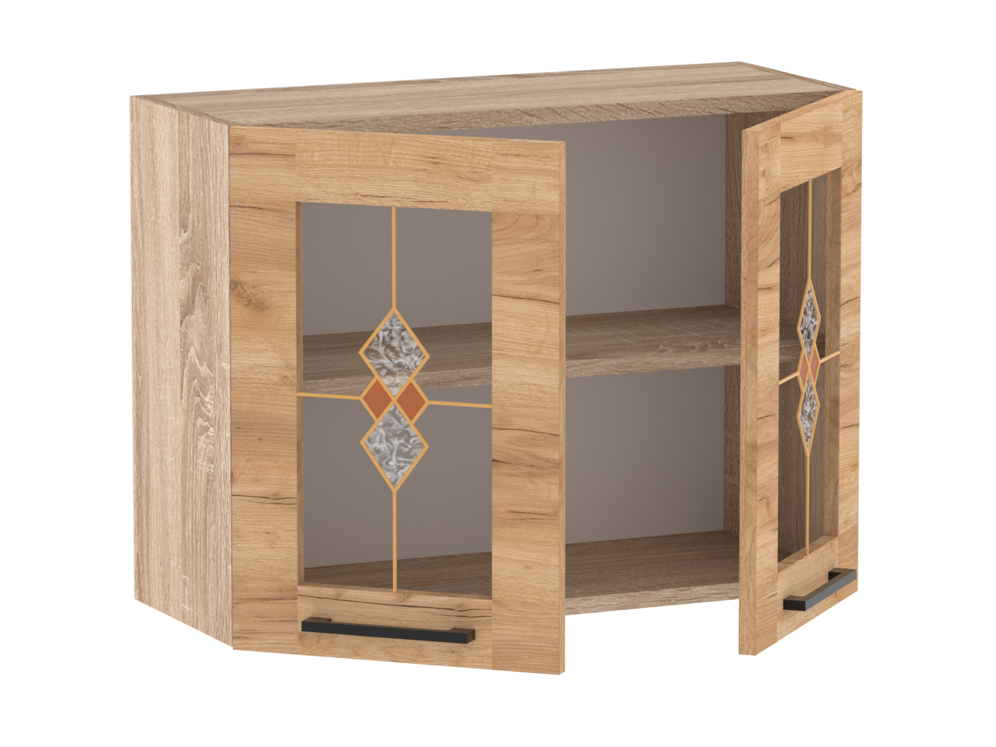 Bella felső 2 ajtós ólombetétes üveggel 80 cm széles elem