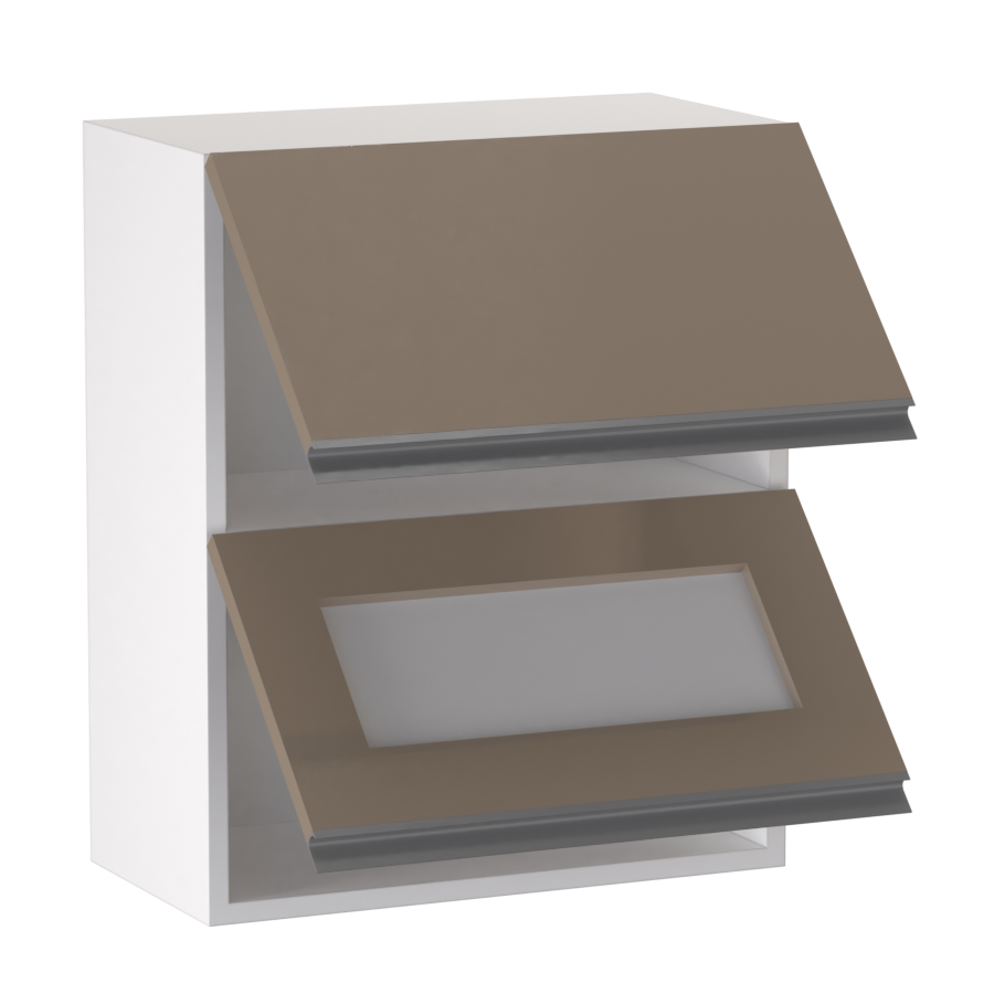 Minerva felső 2 felnyílós alul üveges 60 cm széles elem