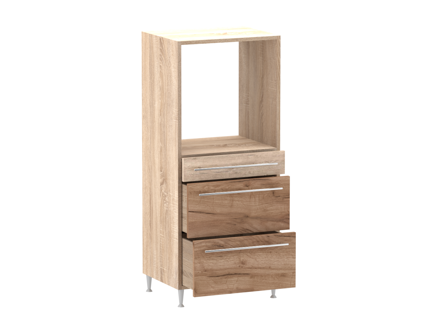 Gréta + középső alsó szekrény 3 fiókos sütős 60 cm széles elem, egyéni