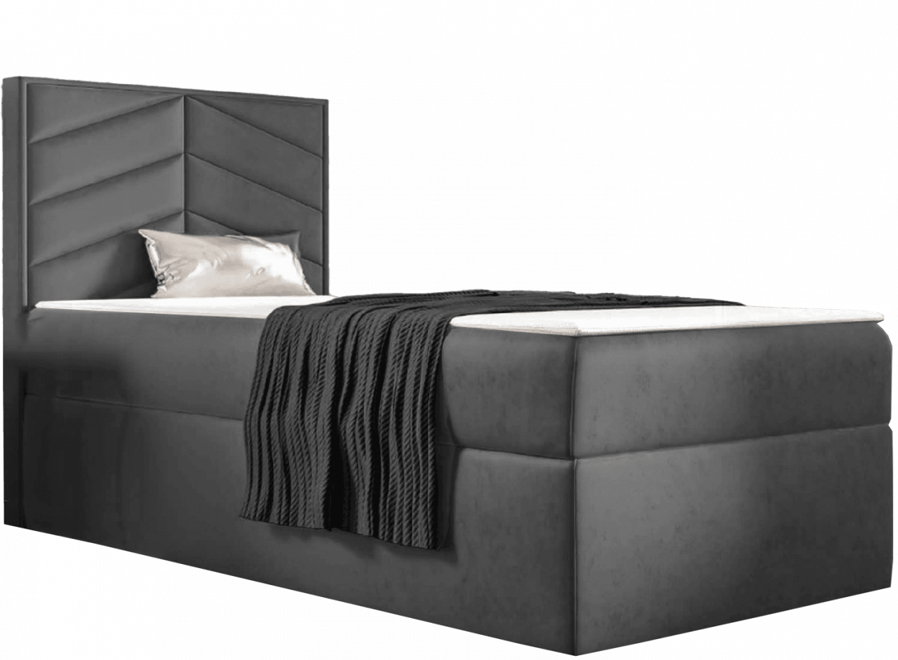 sötétszürke ST7 boxspring ágy