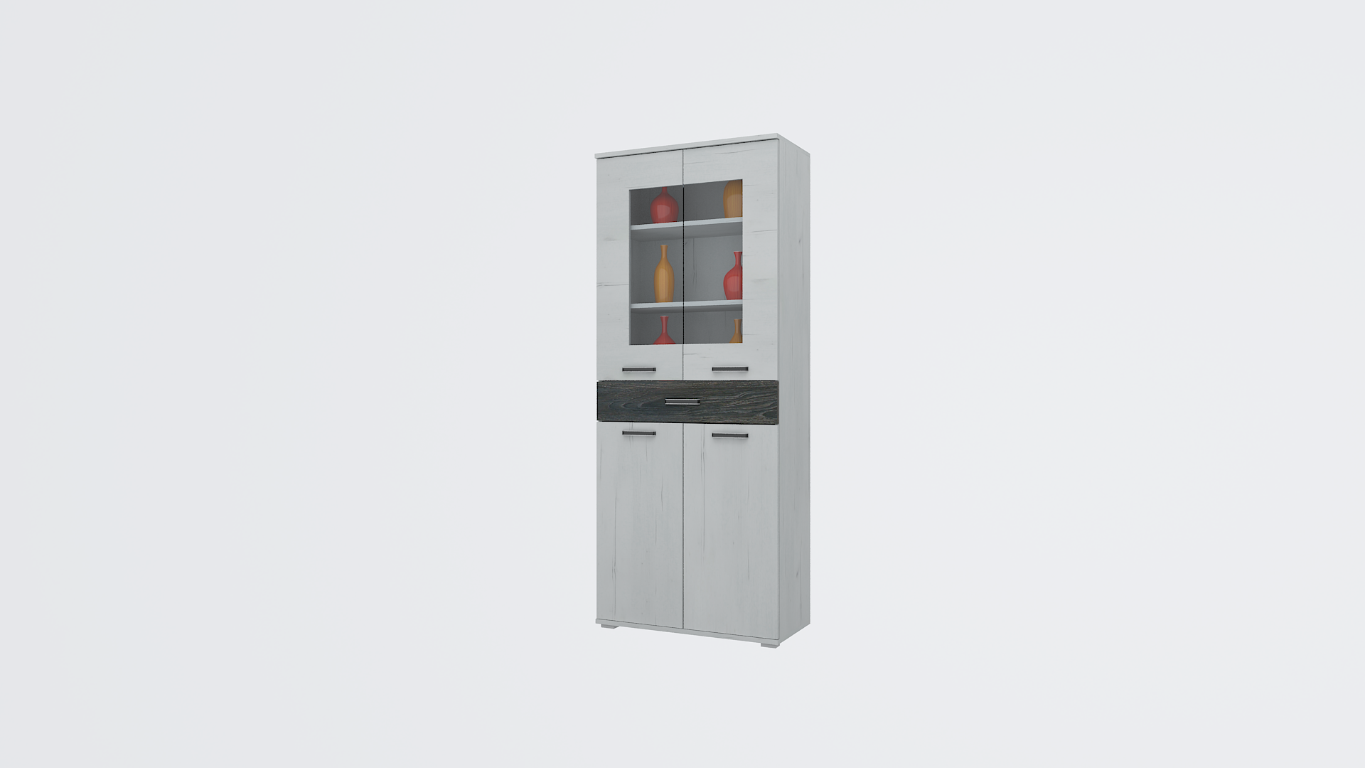 Corpus Next Moon Vitrin 80 cm /Korpusz:Fehér Tölgy ,Front:Fehér Tölgy-Canterbury/