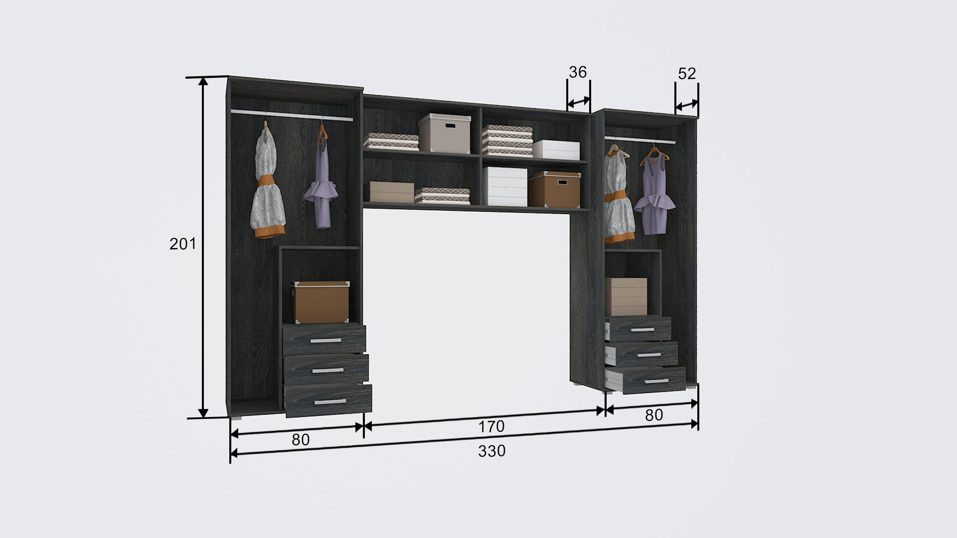 Corpus Big-Ron-S 330 cm (Ágy Nélkül)