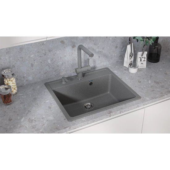 Ulgran U-104 Gránit Mosogatótálca - Egymedencés, Négyzet 560 x 500 mm