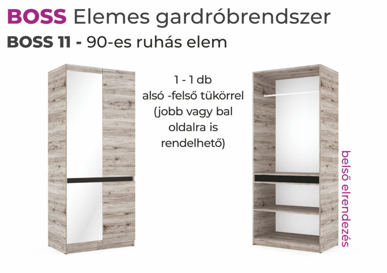 BOSS Gardrób elemek-13-féle elem