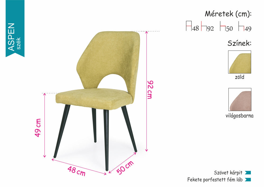 Aspen szék Alíz étkezőasztallal - étkezőgarnitúra