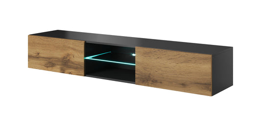 LIVO RTV-180W függő TV-állvány, szín: antracit/votan tölgyfa