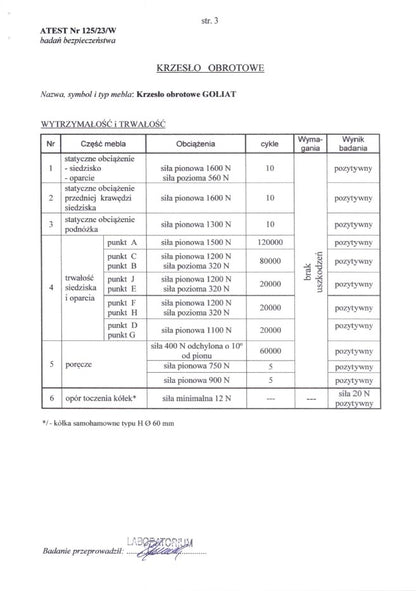 GOLIAT szék, fekete