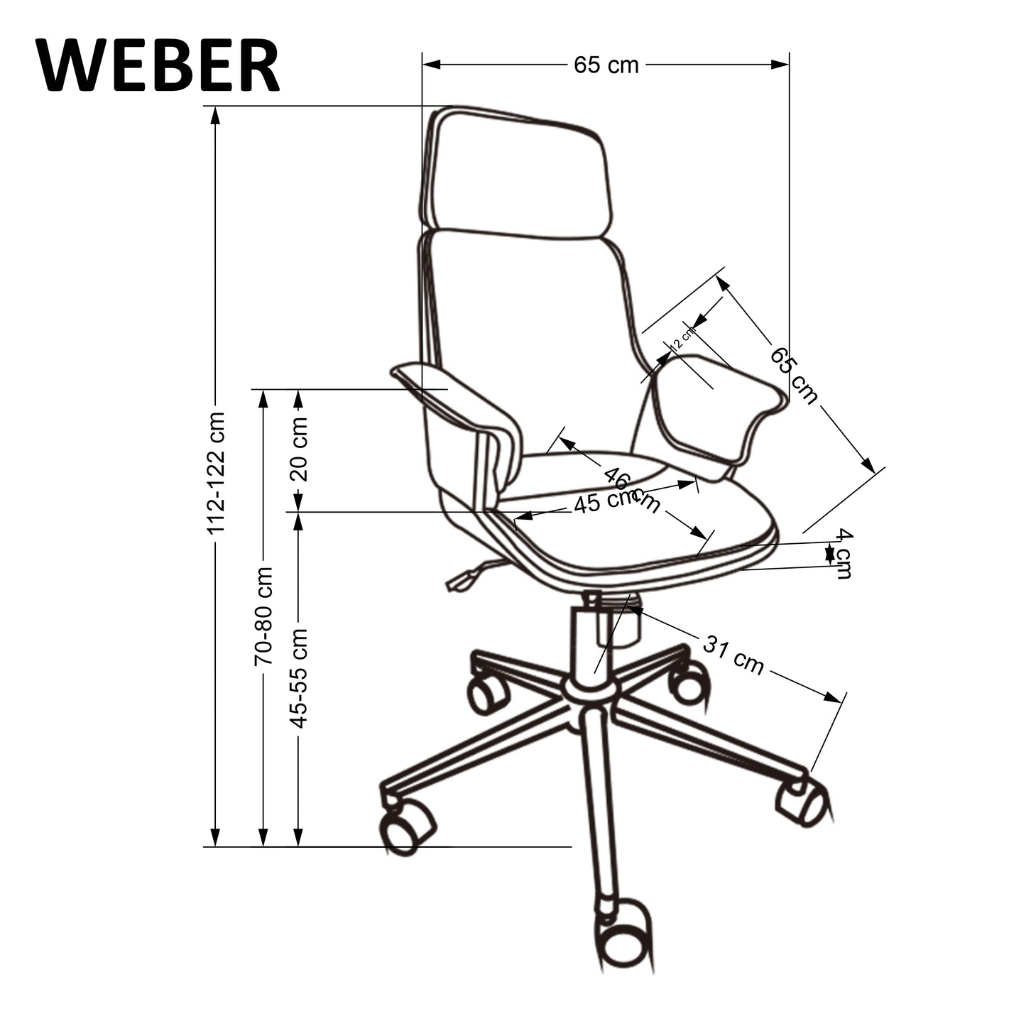 WEBER szék, dió / fekete