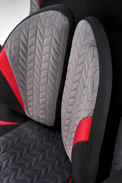 JENSEN irodai szék, fekete / szürke / piros