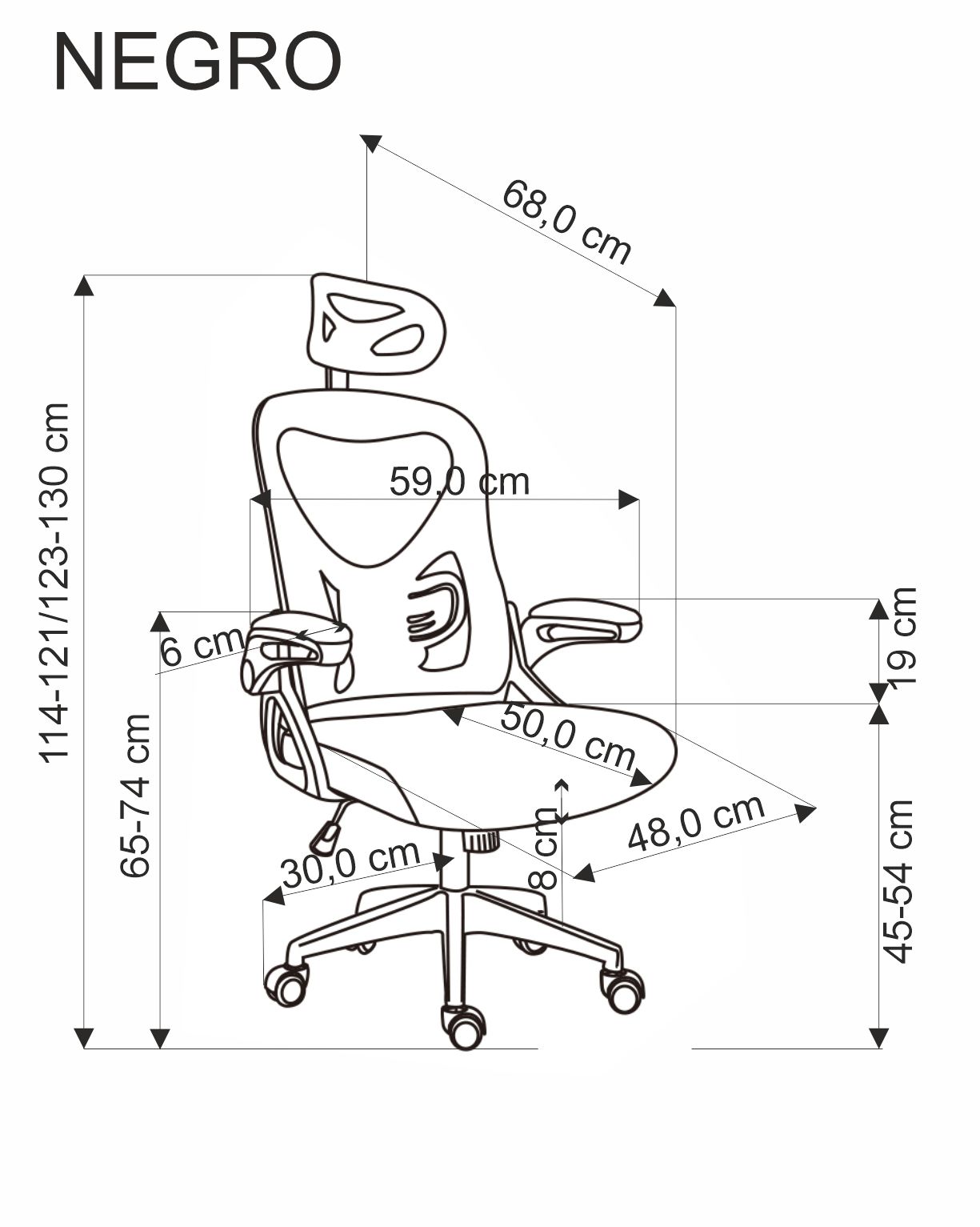 NEGRO irodai szék, fekete