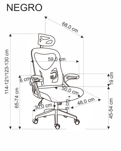 NEGRO irodai szék, fekete