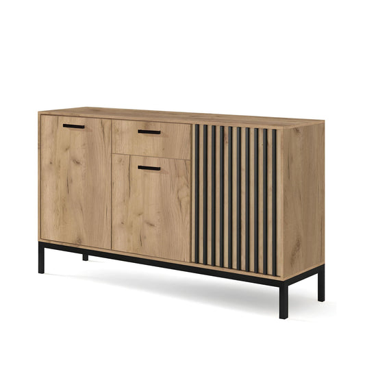 LAMINO KM-1 láda, kézműves tölgyfa / fekete