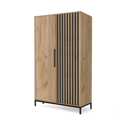 LAMINO S-1 gardróbszekrény, kézműves tölgy / fekete