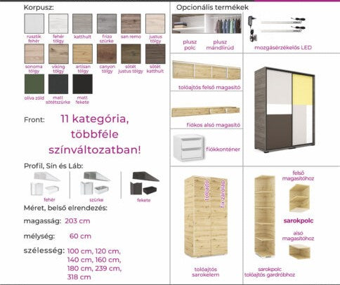 Italy Abstract tolóajtós gardrób