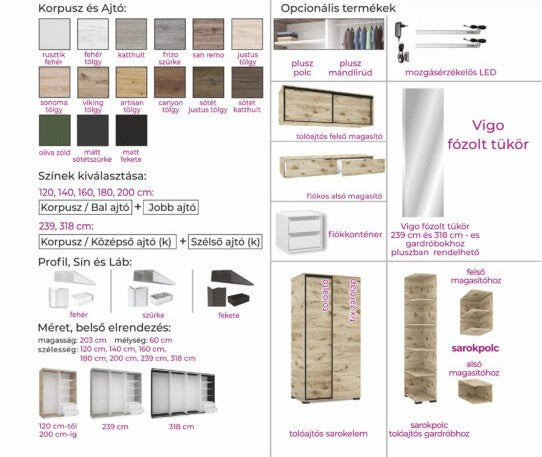 Vigo  tolóajtós gardrób